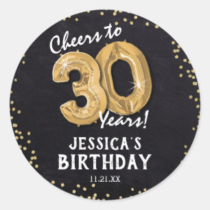 Cheers to 30 Years! 30th Birthday Classic Round Sticker