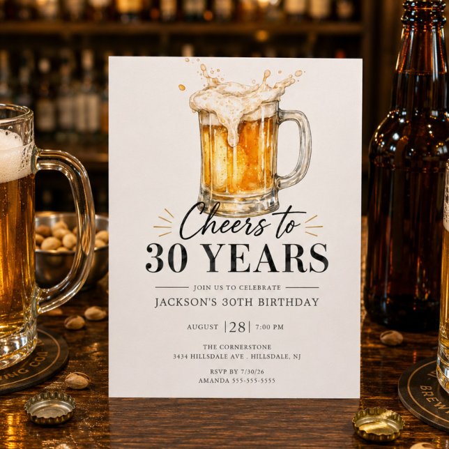 Cheers to 30 Years Birthday Invitation (Creator Uploaded)