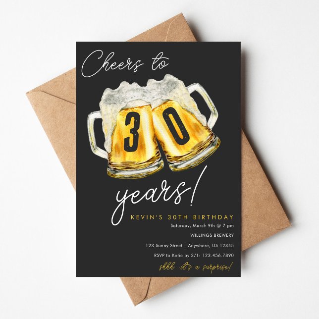 Cheers to 30 Years Birthday Invitation (Creator Uploaded)