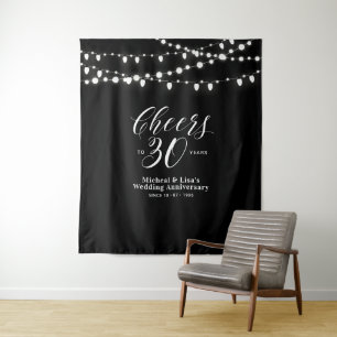 Cheers to 30 years Black & White 30th Anniversary Tapestry