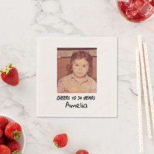Cheers to 30 Years Chic Vintage Birthday Napkins