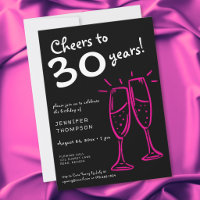 Cheers to 30 Years Pink Champagne Birthday