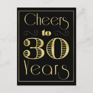 Cheers to 30 Years Postcard
