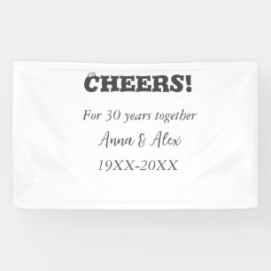 Cheers to 30 years together anniversary add name d banner