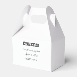Cheers to 30 years together anniversary add name d favour box