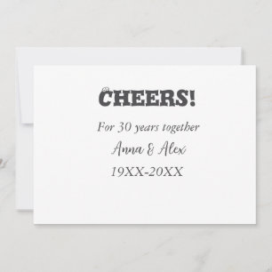 Cheers to 30 years together anniversary add name d invitation