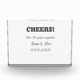 Cheers to 30 years together anniversary add name d photo block