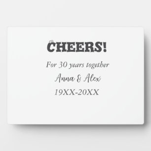Cheers to 30 years together anniversary add name d plaque
