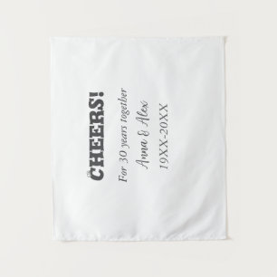 Cheers to 30 years together anniversary add name d tapestry