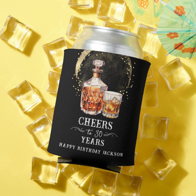 Cheers to 30 Years Whiskey Birthday Can Cooler (In Situ Summer)