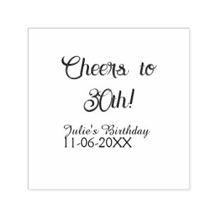 Cheers to 30th birthday name date mauve blue elega self-inking stamp
