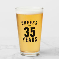Cheers to 35 years! 35th Birthday beer glass gift