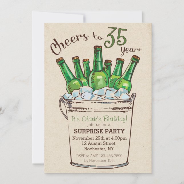 Cheers to 35 years Birthday Invitation (Front)