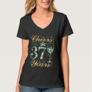 Cheers to 37 Years 37th Birthday Party Woman Princ T-Shirt
