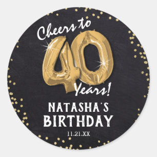 Cheers to 40 Years! 40th Birthday Classic Round Sticker
