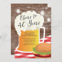 Cheers to 40 Years Birthday Invitation