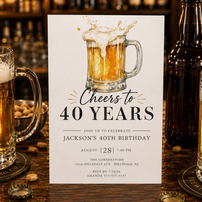 Cheers to 40 Years Birthday Invitation (Creator Uploaded)