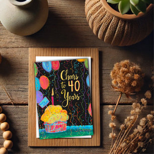 Cheers to 40 Years Happy Birthday Balloons  Card