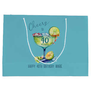 Cheers to 40 Years Milestone Birthday Large Gift Bag