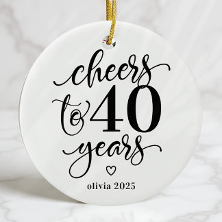 Cheers to 40 Years Milestone Birthday Ornament