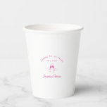 Cheers to 40 Years Pink 40th Birthday Custom Paper Cups<br><div class="desc">Festive pink doodle design features two hands toasting with wine glasses. All of the text is editable.</div>