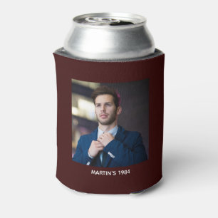 Cheers to 40th Birthday Elegant Funny Dark Red Can Cooler