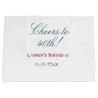Cheers to 40th birthday name date mauve blue elega