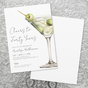 Cheers To 40th Birthday Party Invitation