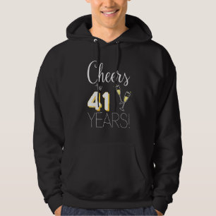 Cheers To 41 Years Married Couple Champagne Annive Hoodie
