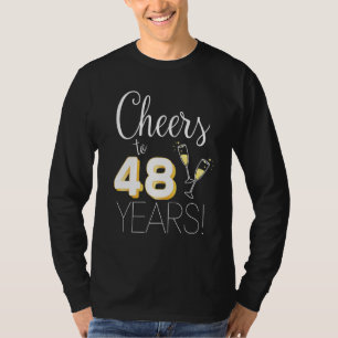 Cheers To 48 Years Married Couple Champagne Annive T-Shirt