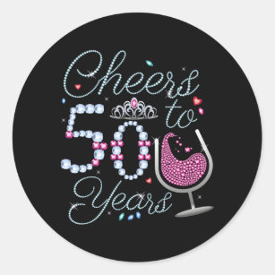 Cheers To 50 Years 50th Birthday Party Classic Rou Classic Round Sticker