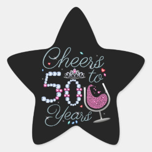 Cheers To 50 Years 50th Birthday Party Star Sticke Star Sticker