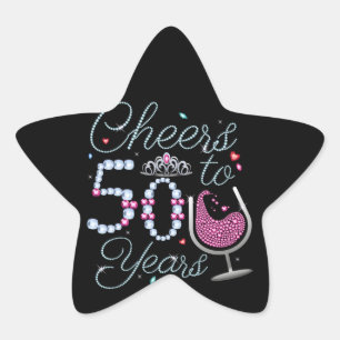 Cheers To 50 Years 50th Birthday Party Star Sticke Sticker