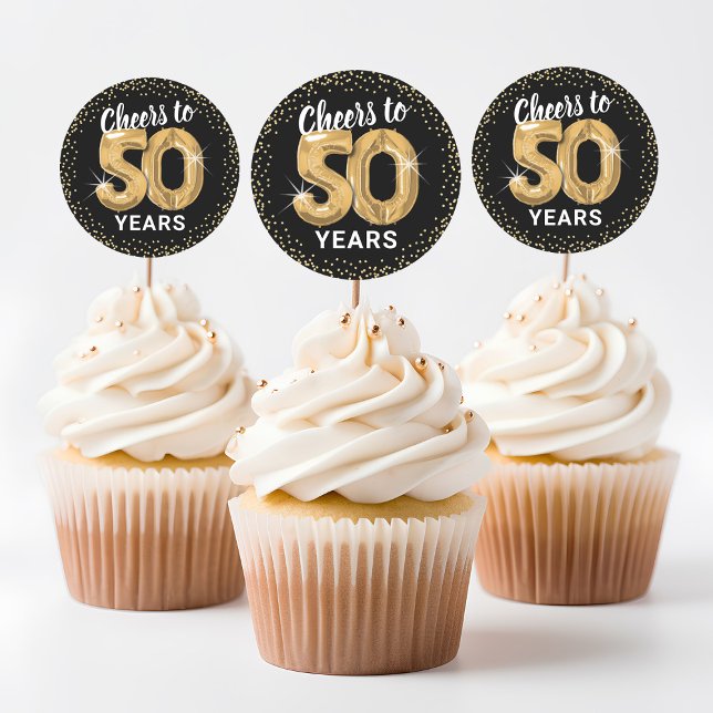 Cheers to 50 Years Adult Birthday Classic Round Sticker (Creator Uploaded)