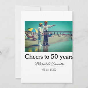cheers to 50 years anniversary add name photo date holiday card