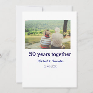 cheers to 50 years anniversary add name photo date invitation