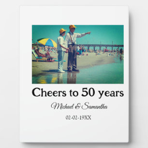 cheers to 50 years anniversary add name photo date plaque