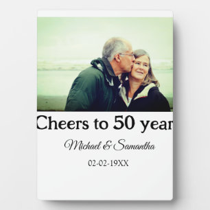 cheers to 50 years anniversary add name photo date plaque