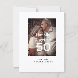 cheers to 50 years anniversary add name photo date postcard