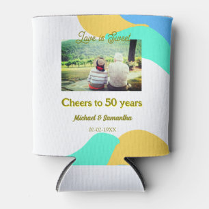 cheers to 50 years anniversary love is Sweet retro Can Cooler
