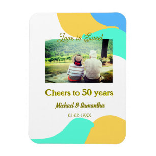 cheers to 50 years anniversary love is Sweet retro Magnet