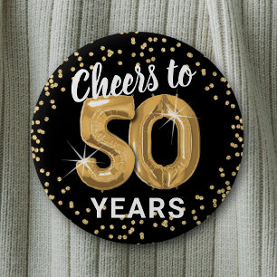 Cheers to 50 years Birthday 6 Cm Round Badge