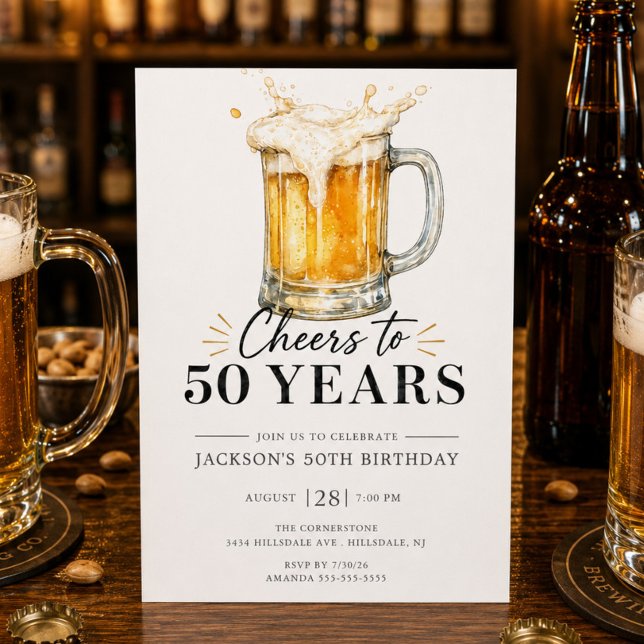 Cheers to 50 Years Birthday Invitation (Creator Uploaded)