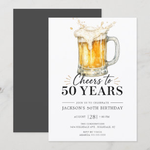 Cheers to 50 Years Birthday Invitation