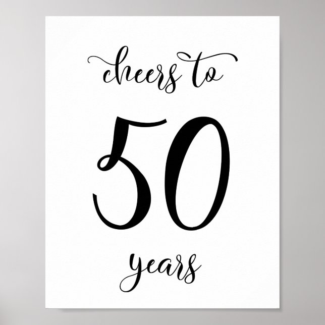 Cheers to 50 years birthday sign (Front)