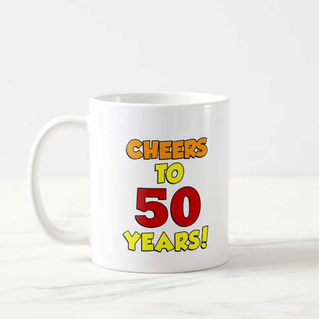 Cheers To 50 Years Colourful Mug (Left)