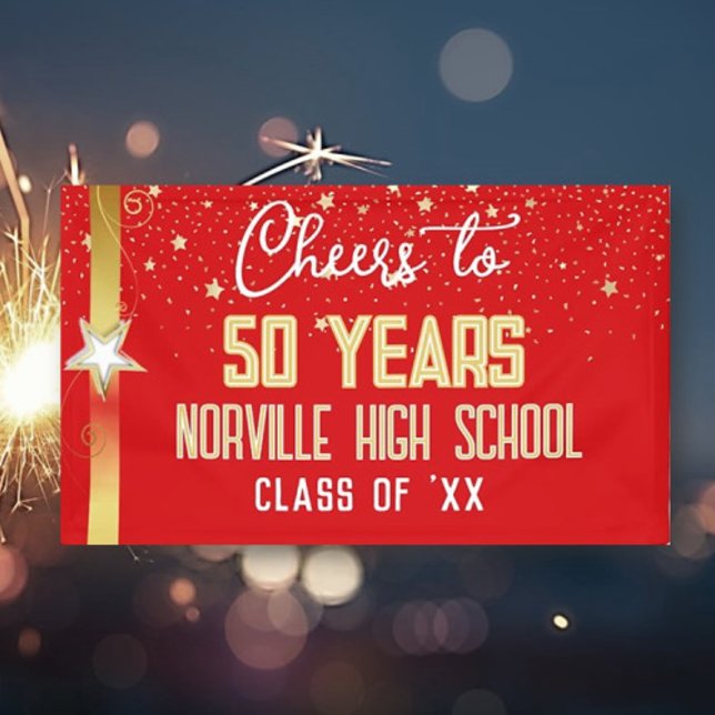 CHEERS to 50 Years! CUSTOM Class Reunion banner (Creator Uploaded)