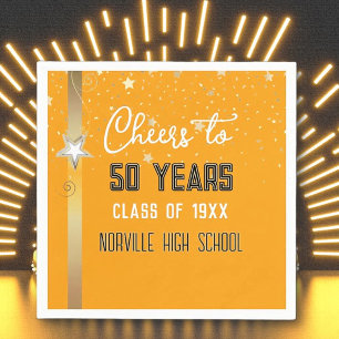 CHEERS to 50 Years! CUSTOM Class Reunion Napkins