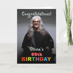 Cheers to 50 Years Custom Photo Birthday Card