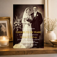 Cheers to 50 Years Elegant Photo Invitation